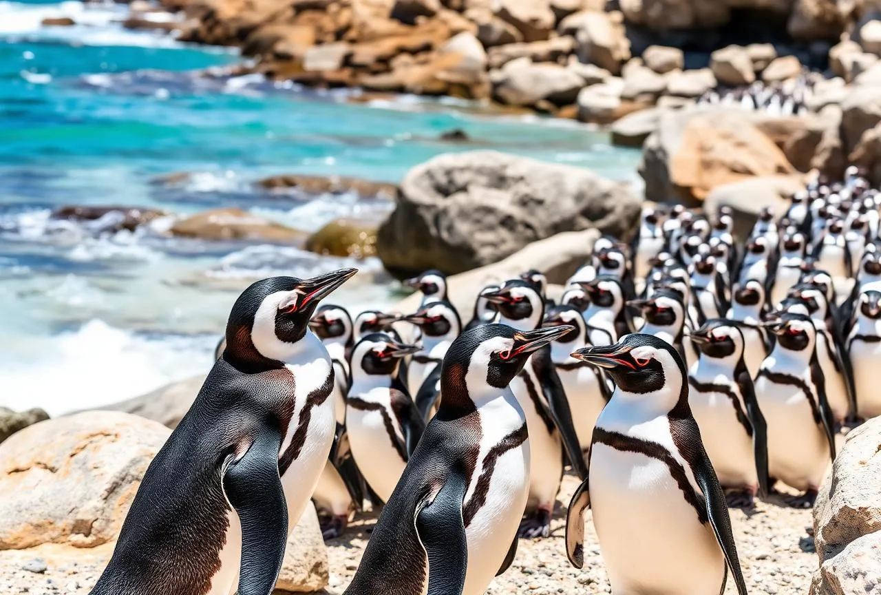 Manchots africains à Boulders Beach à Simon's Town