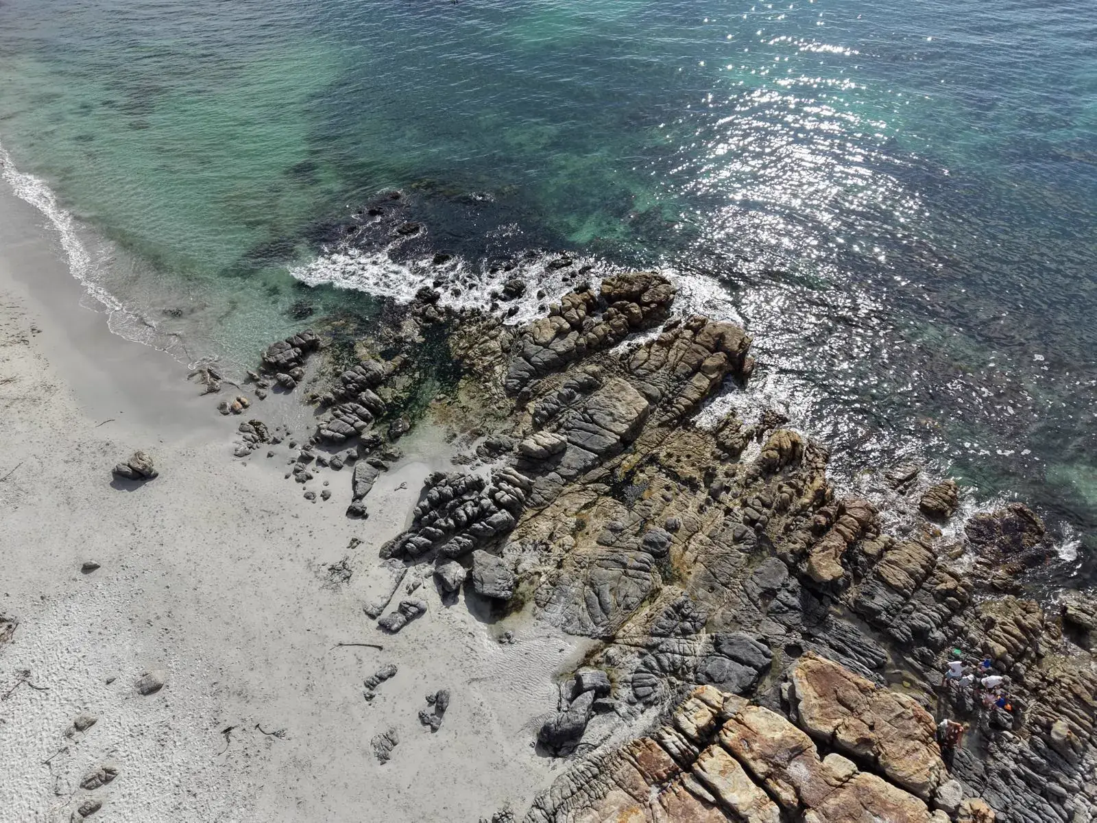 Côte rocheuse de Kommetjie vue du ciel