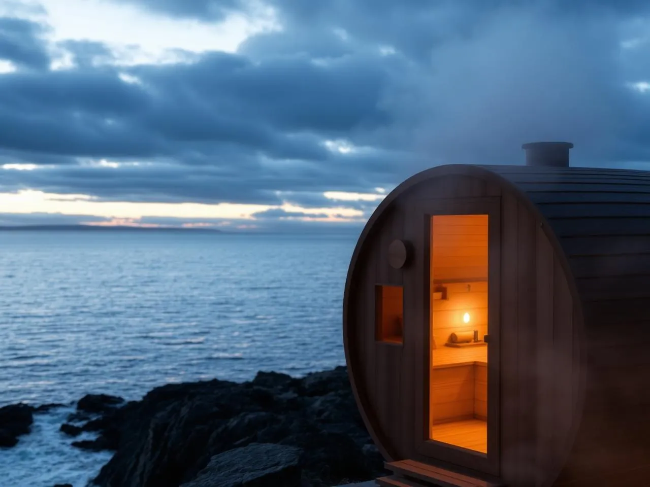 Sauna tonneau avec vue sur l'Atlantique — Villa Austral Kommetjie